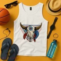 Classic Buffalo Skull Native American Tribe Totem Tank Top thumb 4