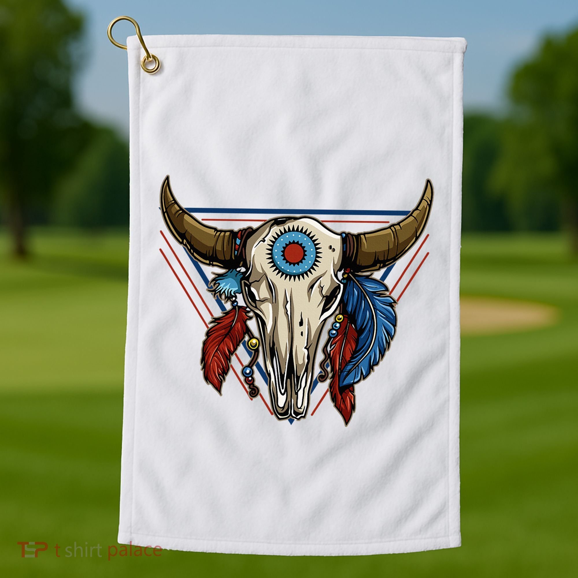 Classic Buffalo Skull Native American Tribe Totem Golf Towel