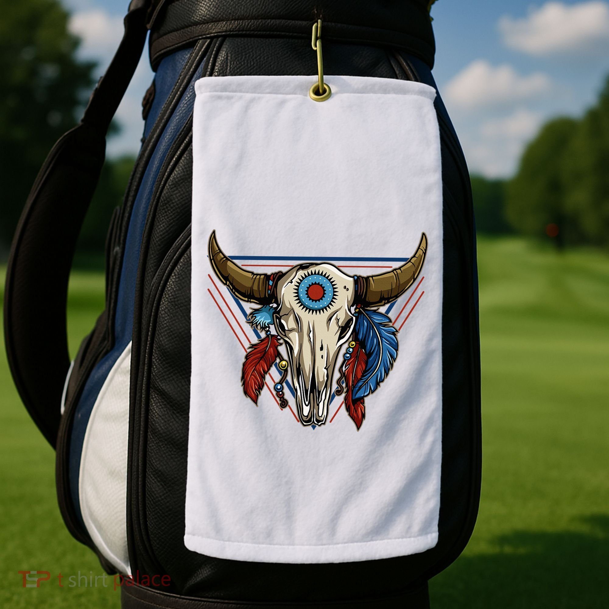 Classic Buffalo Skull Native American Tribe Totem Golf Towel