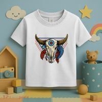 Classic Buffalo Skull Native American Tribe Totem Toddler T-Shirt thumb 3