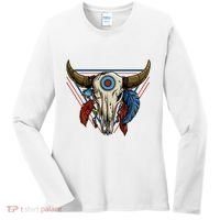 Classic Buffalo Skull Native American Tribe Totem Women's Long Sleeve Shirt thumb 0