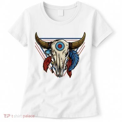 Classic Buffalo Skull Native American Tribe Totem Women's T-Shirt