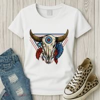 Classic Buffalo Skull Native American Tribe Totem Women's T-Shirt thumb 3