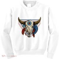 Classic Buffalo Skull Native American Tribe Totem Kids Sweatshirt thumb 0