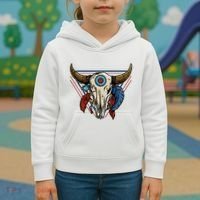 Classic Buffalo Skull Native American Tribe Totem Kids Hoodie thumb 3