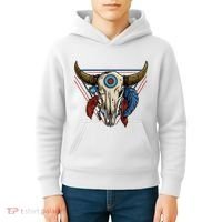 Classic Buffalo Skull Native American Tribe Totem Kids Hoodie thumb 4