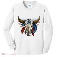 Classic Buffalo Skull Native American Tribe Totem Kids Long Sleeve Shirt thumb 0