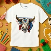 Classic Buffalo Skull Native American Tribe Totem Kids T-Shirt thumb 3