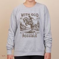 Cowboy Bible Scripture Verse Western Jesus For Faith Women's Sweatshirt thumb 0