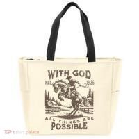 Cowboy Bible Scripture Verse Western Jesus For Faith Tote Bag thumb 0