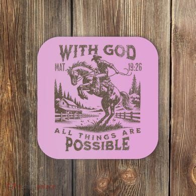 Cowboy Bible Scripture Verse Western Jesus For Faith Coaster