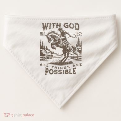 Cowboy Bible Scripture Verse Western Jesus For Faith USA-Made Doggie Bandana