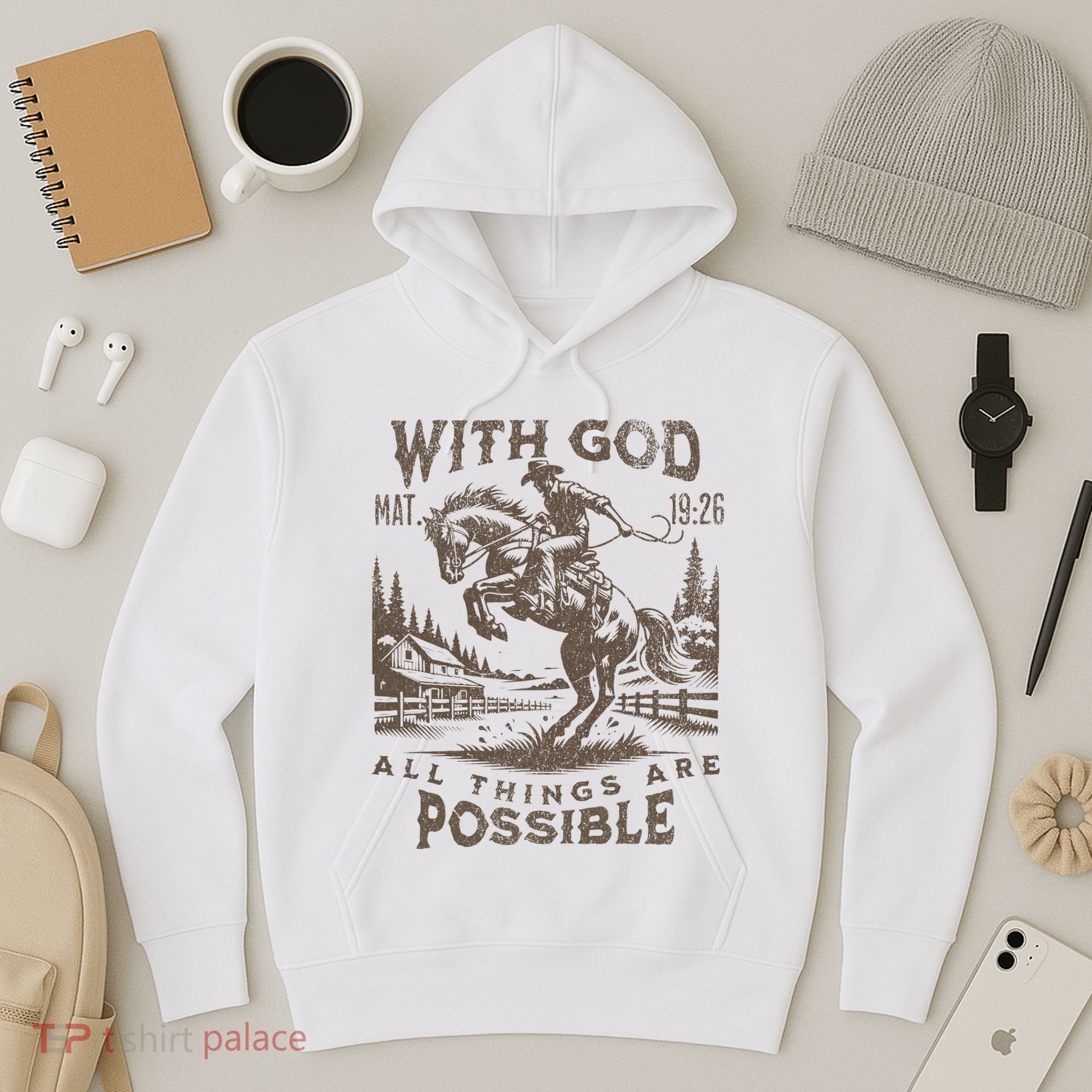 Cowboy Bible Scripture Verse Western Jesus For Faith Hoodie