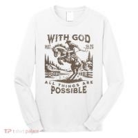 Cowboy Bible Scripture Verse Western Jesus For Faith Long Sleeve Shirt thumb 0