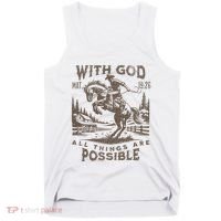 Cowboy Bible Scripture Verse Western Jesus For Faith Tank Top thumb 0
