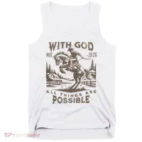 Cowboy Bible Scripture Verse Western Jesus For Faith Tank Top thumb 0