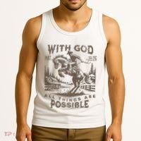 Cowboy Bible Scripture Verse Western Jesus For Faith Tank Top thumb 3