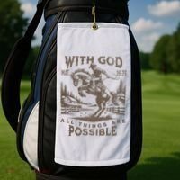 Cowboy Bible Scripture Verse Western Jesus For Faith Golf Towel thumb 2