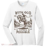 Cowboy Bible Scripture Verse Western Jesus For Faith Women's Long Sleeve Shirt thumb 0