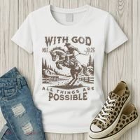Cowboy Bible Scripture Verse Western Jesus For Faith Women's T-Shirt thumb 3