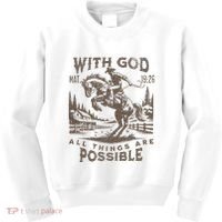 Cowboy Bible Scripture Verse Western Jesus For Faith Kids Sweatshirt thumb 0