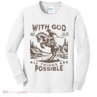 Cowboy Bible Scripture Verse Western Jesus For Faith Kids Long Sleeve Shirt thumb 0