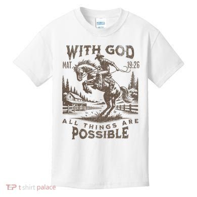 Cowboy Bible Scripture Verse Western Jesus For Faith Kids T-Shirt