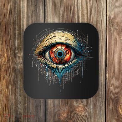 Comic Book Style Eyeball Coaster