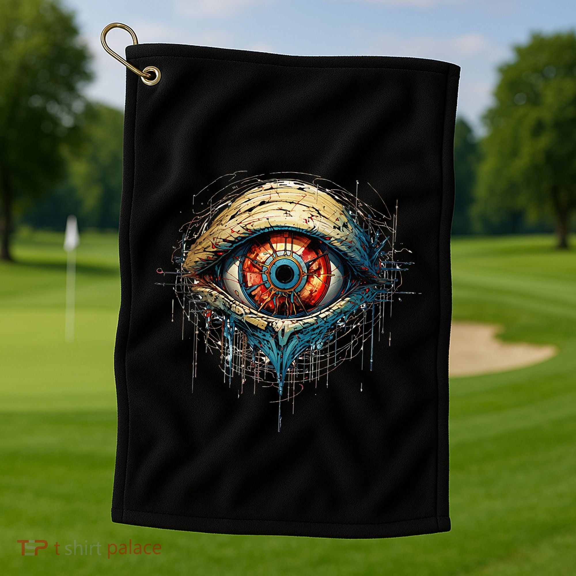 Comic Book Style Eyeball Golf Towel