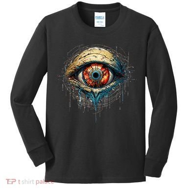 Comic Book Style Eyeball Kids Long Sleeve Shirt