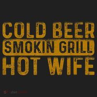 Cold Beer Smoking Grill Hotwife Husband Wife Bbq Joke Beanie thumb 2