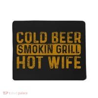 Cold Beer Smoking Grill Hotwife Husband Wife Bbq Joke Mousepad thumb 0