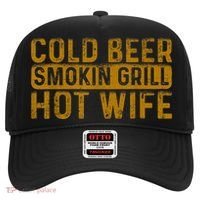 Cold Beer Smoking Grill Hotwife Husband Wife Bbq Joke Hat thumb 0