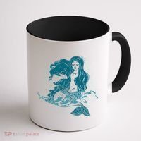 Cute Boho Space Galaxy Mermaid Coffee Mug thumb 1