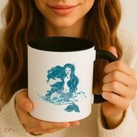 Cute Boho Space Galaxy Mermaid Coffee Mug thumb 3
