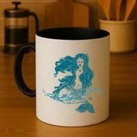 Cute Boho Space Galaxy Mermaid Coffee Mug thumb 4