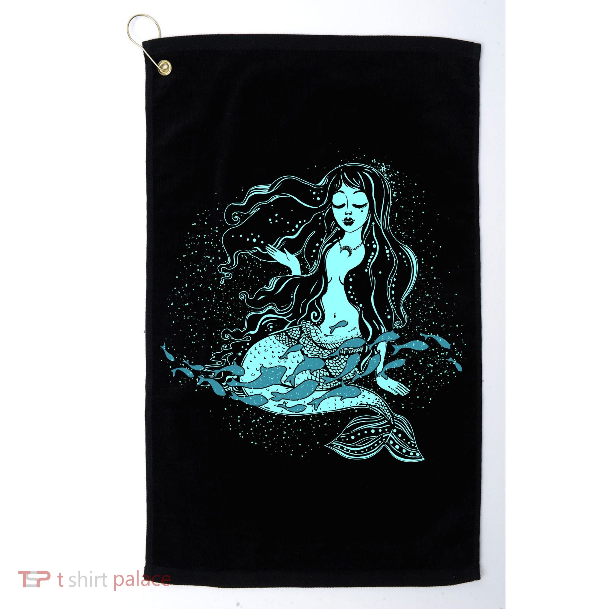 Cute Boho Space Galaxy Mermaid Golf Towel