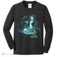 Cute Boho Space Galaxy Mermaid Kids Long Sleeve Shirt thumb 0