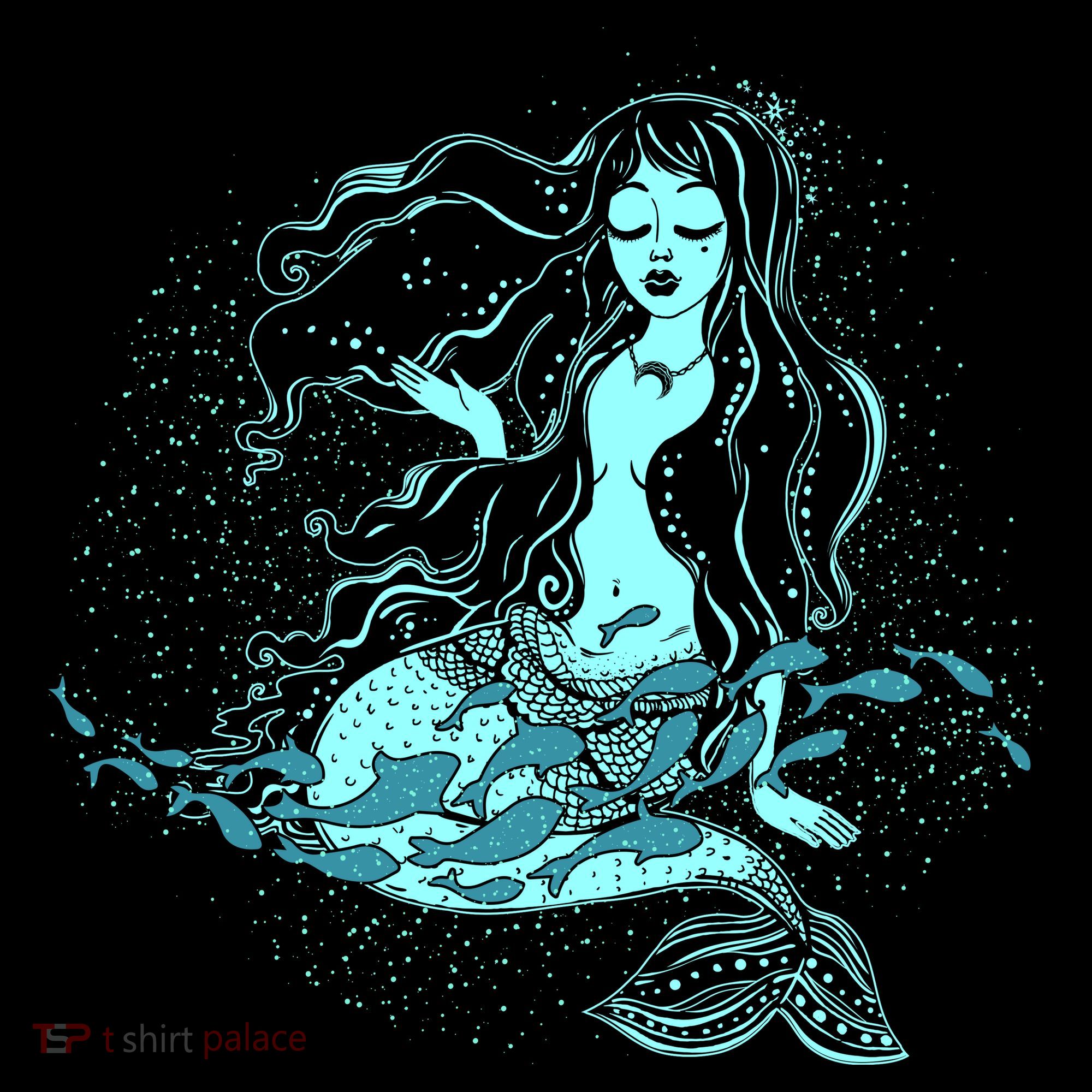 Cute Boho Space Galaxy Mermaid Kids Long Sleeve Shirt