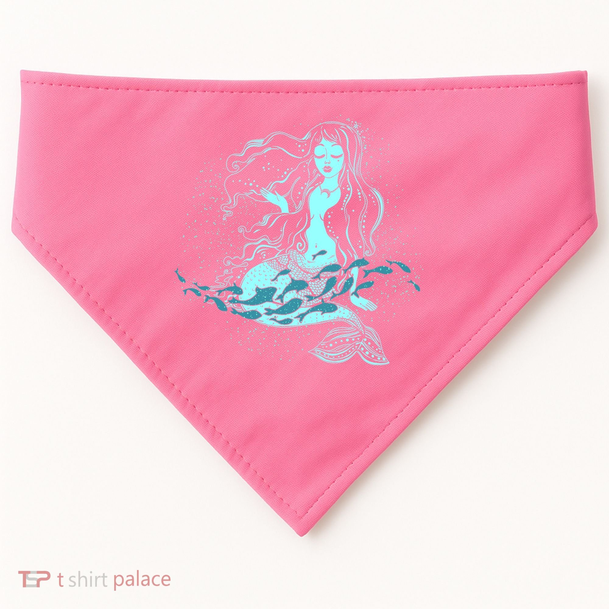 Cute Boho Space Galaxy Mermaid USA-Made Doggie Bandana