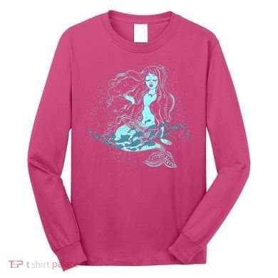 Cute Boho Space Galaxy Mermaid Long Sleeve Shirt