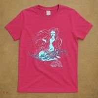 Cute Boho Space Galaxy Mermaid T-Shirt thumb 5