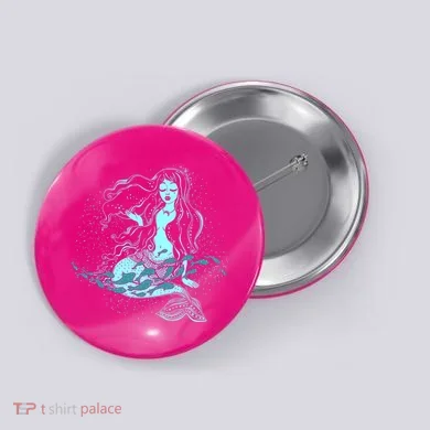 Cute Boho Space Galaxy Mermaid Button