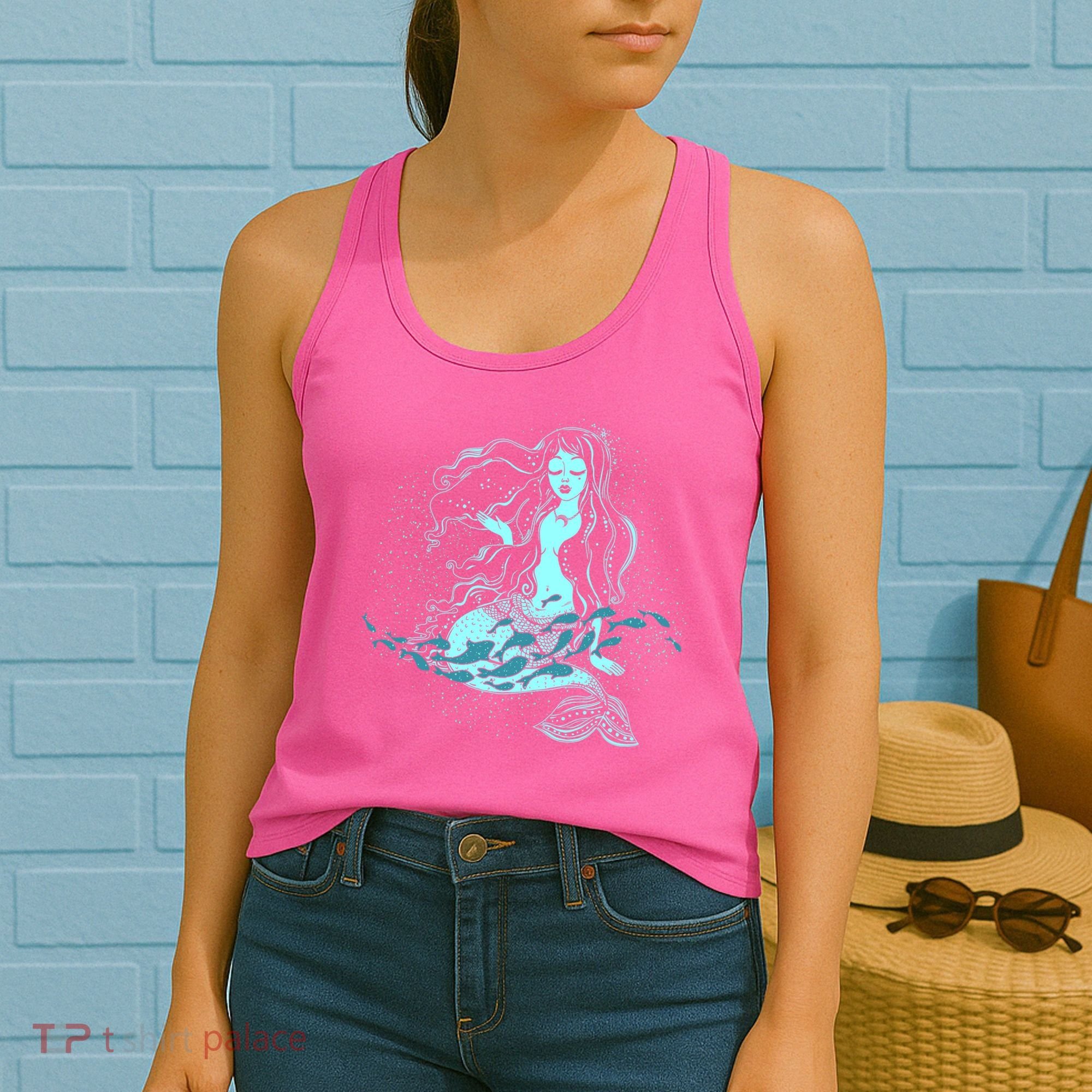 Cute Boho Space Galaxy Mermaid Women's Tank Top