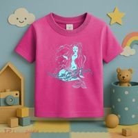 Cute Boho Space Galaxy Mermaid Toddler T-Shirt thumb 3