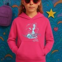 Cute Boho Space Galaxy Mermaid Kids Hoodie thumb 3
