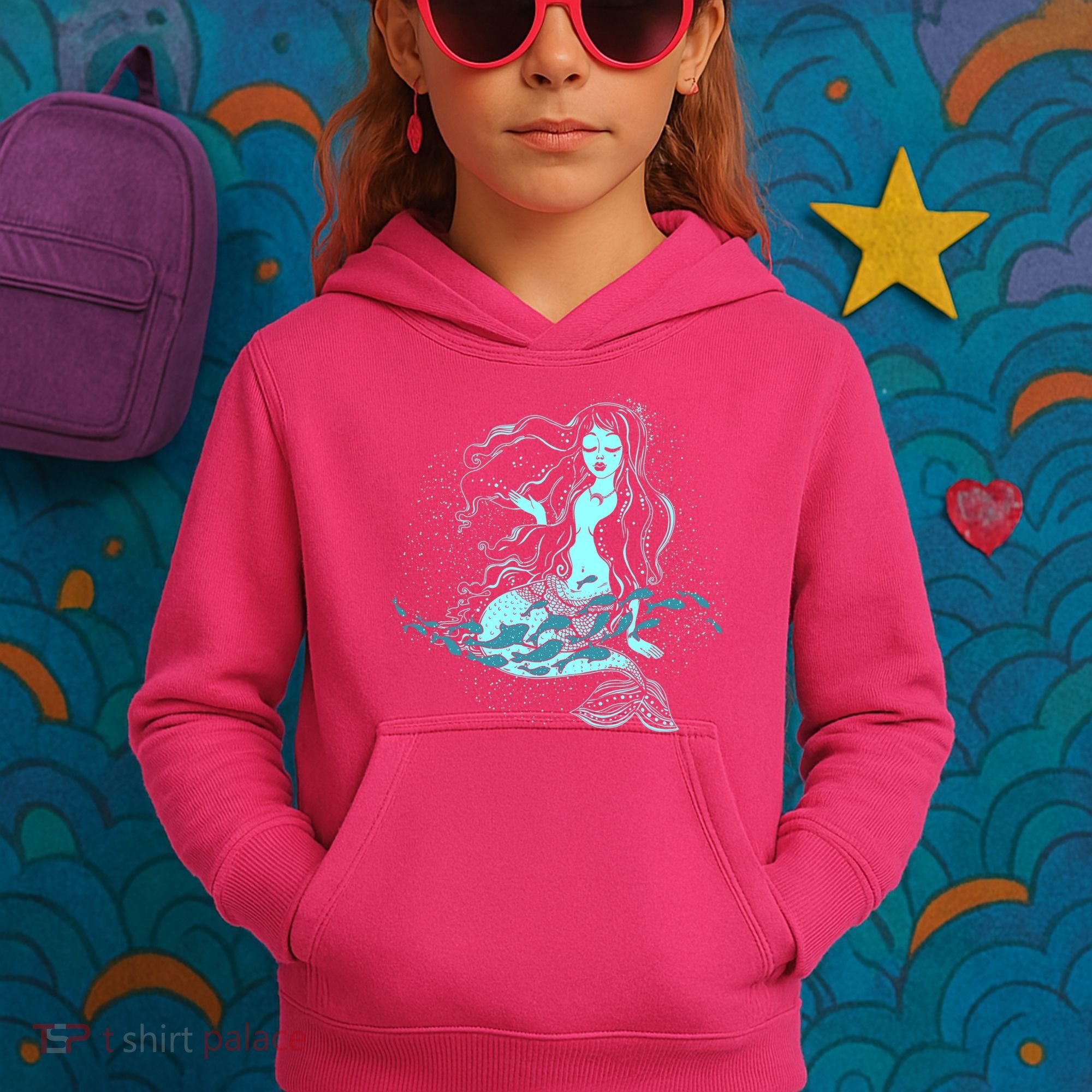 Cute Boho Space Galaxy Mermaid Kids Hoodie
