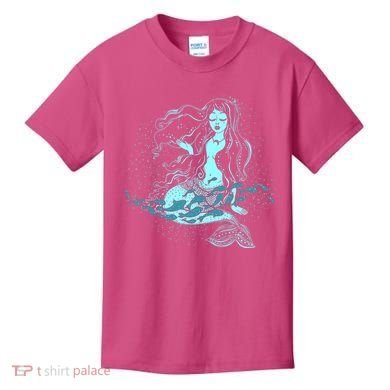 Cute Boho Space Galaxy Mermaid Kids T-Shirt