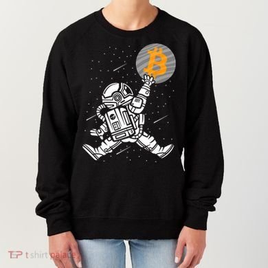 Cryptocurrency Bitcoin Space Moon Funny Women's Sweatshirt