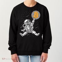 Cryptocurrency Bitcoin Space Moon Funny Women's Sweatshirt thumb 0